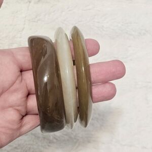 Set of Brown and Cream Bangles